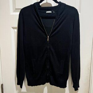 black neiman marcus zip-up hoodie M